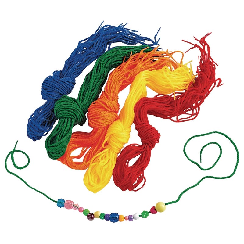 Colorations YARNTIP Tipped Lacing Yarn for Kids - 100 Assorted Color Strings, 32 Inches Long for Weaving and Crafting - Image 3